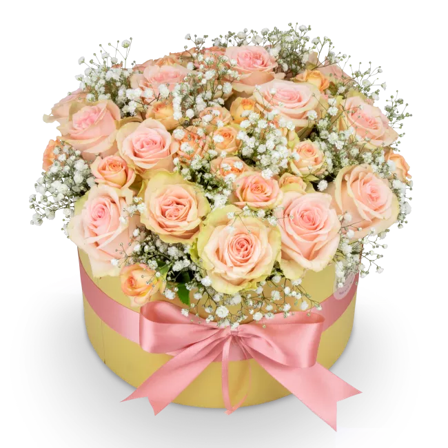 Flower box of roses